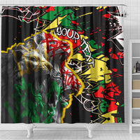 Lion King Africa Graffiti Street Art Shower Curtain Bold Text and Neon Colors Design - Wonder Print Shop