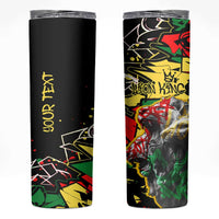 Lion King Africa Graffiti Street Art Skinny Tumbler Bold Text and Neon Colors Design - Wonder Print Shop