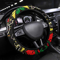 Lion King Africa Graffiti Street Art Steering Wheel Cover Bold Text and Neon Colors Design - Wonder Print Shop