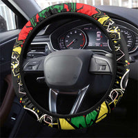 Lion King Africa Graffiti Street Art Steering Wheel Cover Bold Text and Neon Colors Design - Wonder Print Shop