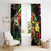 Lion King Africa Graffiti Street Art Window Curtain Bold Text and Neon Colors Design - Wonder Print Shop
