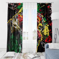 Lion King Africa Graffiti Street Art Window Curtain Bold Text and Neon Colors Design - Wonder Print Shop