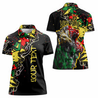 Lion King Africa Graffiti Street Art Women Polo Shirt Bold Text and Neon Colors Design - Wonder Print Shop