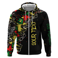 Lion King Africa Graffiti Street Art Zip Hoodie Bold Text and Neon Colors Design - Wonder Print Shop