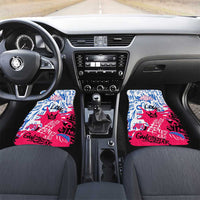 Statue of Liberty Graffiti Street Art Car Mats America Text and 4th of July Theme in Red White and Blue Design - Wonder Print Shop