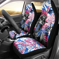 Statue of Liberty Graffiti Street Art Car Seat Cover America Text and 4th of July Theme in Red White and Blue Design - Wonder Print Shop