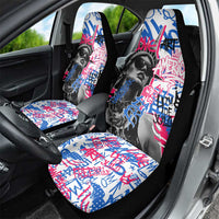 Statue of Liberty Graffiti Street Art Car Seat Cover America Text and 4th of July Theme in Red White and Blue Design - Wonder Print Shop