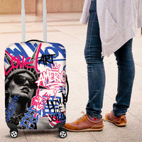 Statue of Liberty Graffiti Street Art Luggage Cover America Text and 4th of July Theme in Red White and Blue Design - Wonder Print Shop
