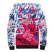 Statue of Liberty Graffiti Street Art Sherpa Hoodie America Text and 4th of July Theme in Red White and Blue Design - Wonder Print Shop