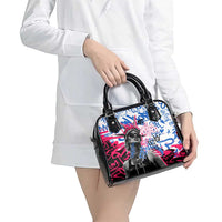 Statue of Liberty Graffiti Street Art Shoulder Handbag America Text and 4th of July Theme in Red White and Blue Design - Wonder Print Shop