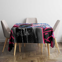 Statue of Liberty Graffiti Street Art Tablecloth America Text and 4th of July Theme in Red White and Blue Design - Wonder Print Shop