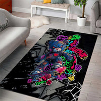 Teddy Bear Hip Hop Graffiti Street Art Area Rug Crown Shades and Colorful Spray Paint Design - Wonder Print Shop