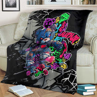 Teddy Bear Hip Hop Graffiti Street Art Blanket Crown Shades and Colorful Spray Paint Design - Wonder Print Shop