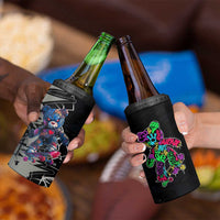 Teddy Bear Hip Hop Graffiti Street Art 4 in 1 Can Cooler Tumbler Crown Shades and Colorful Spray Paint Design - Wonder Print Shop