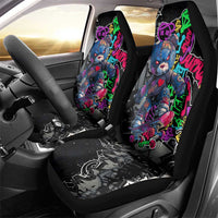 Teddy Bear Hip Hop Graffiti Street Art Car Seat Cover Crown Shades and Colorful Spray Paint Design - Wonder Print Shop