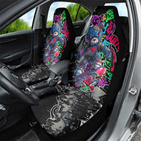 Teddy Bear Hip Hop Graffiti Street Art Car Seat Cover Crown Shades and Colorful Spray Paint Design - Wonder Print Shop