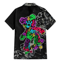 Teddy Bear Hip Hop Graffiti Street Art Family Matching Mermaid Dress and Hawaiian Shirt Crown Shades and Colorful Spray Paint Design - Wonder Print Shop