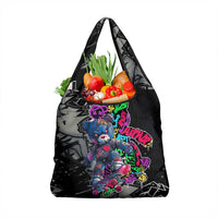 Teddy Bear Hip Hop Graffiti Street Art Grocery Bag Crown Shades and Colorful Spray Paint Design - Wonder Print Shop