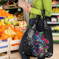 Teddy Bear Hip Hop Graffiti Street Art Grocery Bag Crown Shades and Colorful Spray Paint Design - Wonder Print Shop