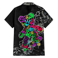 Teddy Bear Hip Hop Graffiti Street Art Hawaiian Shirt Crown Shades and Colorful Spray Paint Design - Wonder Print Shop