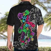 Teddy Bear Hip Hop Graffiti Street Art Hawaiian Shirt Crown Shades and Colorful Spray Paint Design - Wonder Print Shop