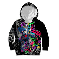 Teddy Bear Hip Hop Graffiti Street Art Kid Hoodie Crown Shades and Colorful Spray Paint Design - Wonder Print Shop