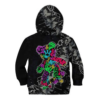 Teddy Bear Hip Hop Graffiti Street Art Kid Hoodie Crown Shades and Colorful Spray Paint Design - Wonder Print Shop