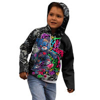 Teddy Bear Hip Hop Graffiti Street Art Kid Hoodie Crown Shades and Colorful Spray Paint Design - Wonder Print Shop