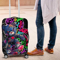 Teddy Bear Hip Hop Graffiti Street Art Luggage Cover Crown Shades and Colorful Spray Paint Design - Wonder Print Shop