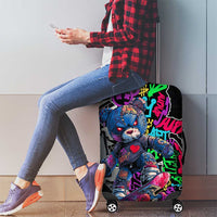 Teddy Bear Hip Hop Graffiti Street Art Luggage Cover Crown Shades and Colorful Spray Paint Design - Wonder Print Shop