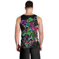 Teddy Bear Hip Hop Graffiti Street Art Men Tank Top Crown Shades and Colorful Spray Paint Design - Wonder Print Shop