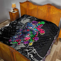 Teddy Bear Hip Hop Graffiti Street Art Quilt Crown Shades and Colorful Spray Paint Design - Wonder Print Shop
