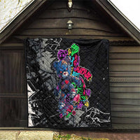 Teddy Bear Hip Hop Graffiti Street Art Quilt Crown Shades and Colorful Spray Paint Design - Wonder Print Shop