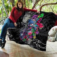 Teddy Bear Hip Hop Graffiti Street Art Quilt Crown Shades and Colorful Spray Paint Design - Wonder Print Shop