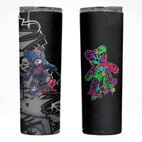 Teddy Bear Hip Hop Graffiti Street Art Skinny Tumbler Crown Shades and Colorful Spray Paint Design - Wonder Print Shop