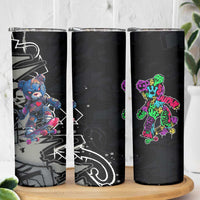 Teddy Bear Hip Hop Graffiti Street Art Skinny Tumbler Crown Shades and Colorful Spray Paint Design - Wonder Print Shop