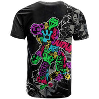 Teddy Bear Hip Hop Graffiti Street Art T Shirt Crown Shades and Colorful Spray Paint Design - Wonder Print Shop