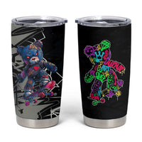 Teddy Bear Hip Hop Graffiti Street Art Tumbler Cup Crown Shades and Colorful Spray Paint Design - Wonder Print Shop