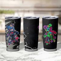 Teddy Bear Hip Hop Graffiti Street Art Tumbler Cup Crown Shades and Colorful Spray Paint Design - Wonder Print Shop