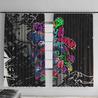 Teddy Bear Hip Hop Graffiti Street Art Window Curtain Crown Shades and Colorful Spray Paint Design - Wonder Print Shop