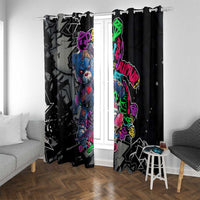 Teddy Bear Hip Hop Graffiti Street Art Window Curtain Crown Shades and Colorful Spray Paint Design - Wonder Print Shop