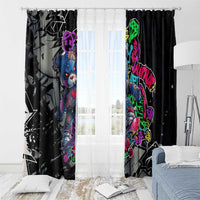 Teddy Bear Hip Hop Graffiti Street Art Window Curtain Crown Shades and Colorful Spray Paint Design - Wonder Print Shop