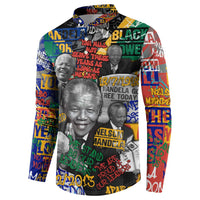 Nelson Mandela Button Sweatshirt Street Spray Art Recreating The Life Of A Great Man - Wonder Print Shop