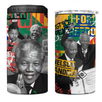 Nelson Mandela 4 in 1 Can Cooler Tumbler Street Spray Art Recreating The Life Of A Great Man - Wonder Print Shop