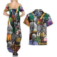 Nelson Mandela Couples Matching Summer Maxi Dress and Hawaiian Shirt Street Spray Art Recreating The Life Of A Great Man - Wonder Print Shop