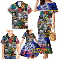 Nelson Mandela Family Matching Mermaid Dress and Hawaiian Shirt Street Spray Art Recreating The Life Of A Great Man - Wonder Print Shop