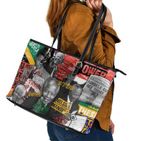 Nelson Mandela Leather Tote Bag Street Spray Art Recreating The Life Of A Great Man - Wonder Print Shop