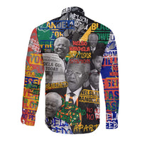 Nelson Mandela Long Sleeve Button Shirt Street Spray Art Recreating The Life Of A Great Man - Wonder Print Shop