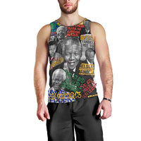 Nelson Mandela Men Tank Top Street Spray Art Recreating The Life Of A Great Man - Wonder Print Shop