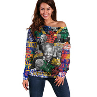 Nelson Mandela Off Shoulder Sweater Street Spray Art Recreating The Life Of A Great Man - Wonder Print Shop